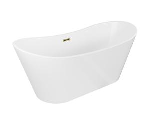 Mexen Montana baignoire îlot 180 x 90 cm, blanche, trop-plein doré - 52011809000-50 45718 5905315378934