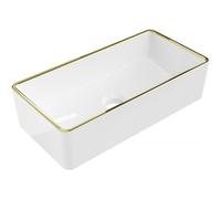 Mexen Nadia lavabo à poser 46 x 23 cm, blanc/or bord doré - 21614605 21926 5907709157354