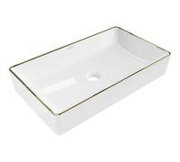 Mexen Nadia lavabo à poser 62 x 35 cm, blanc/or bord doré - 21616005 21928 5907709157378