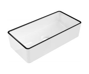 Mexen Nadia vasque à poser 46 x 23 cm, bord blanc/noir - 21614607 21927 5907709157361