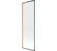 Mexen Next L 60x150 cm Pare-baignoire à 1 battant, design noir, cuivre