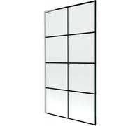 Mexen Next L paravent de baignoire à 1 volet 100 x 150 cm, grille noire, nickel brossé - 895-100-000-03-77-97 52825 5905315321114