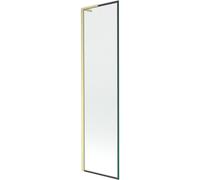 Mexen Next L pare-douche de baignoire 1 battant 50 x 150 cm, cadre noir, doré brossé - 895-050-000-03-70-55 52613 5905315320100