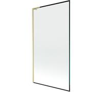 Mexen Next L pare-douche de baignoire 1-volet 100 x 150 cm, cadre noir, doré brossé - 895-100-000-03-70-55 52621 5905315320155
