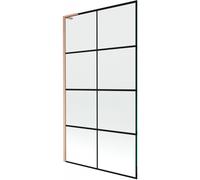 Mexen Next L paroi de baignoire 1 volet 100 x 150 cm, grille noire, cuivre brossé - 895-100-000-03-77-65 52801 5905315320872