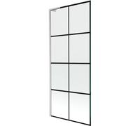 Mexen Next L paroi de baignoire 1 volet 80 x 150 cm, grille noire, nickel brossé - 895-080-000-03-77-97 52823 5905315321091