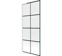 Mexen Next L paroi de baignoire 1 volet 80 x 150 cm, quadrillage noir, blanc - 895-080-000-03-77-20 52775 5905315320612
