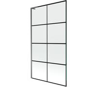 Mexen Next L paroi de baignoire à 1 panneau 100 x 150 cm, grille noire, métal gun - 895-100-000-03-77-95 52819 5905315321053