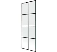 Mexen Next L paroi de baignoire à 1 volet 70 x 150 cm, grille noire, nickel brossé - 895-070-000-03-77-97 52822 5905315321084