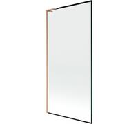 Mexen Next L paroi de baignoire simple volet 90 x 150 cm, cadre noir, cuivre brossé - 895-090-000-03-70-65 52653 5905315320261