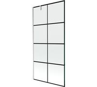 Mexen Next Pare-baignoire 1 vantail 100 x 150 cm, motif noir, chrome - 895-100-000-00-77-01