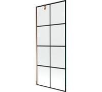 Mexen Next Pare-baignoire 1 vantail 80 x 150 cm, Motif noir, Rose doré - 895-080-000-00-77-60