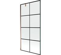 Mexen Next Pare-baignoire 1 vantail 90 x 150 cm, Motif noir, Rose doré - 895-090-000-00-77-60