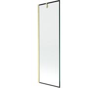 Mexen Next pare-douche 1 volet 60 x 150 cm, cadre noir, doré brossé - 895-060-000-00-70-55 47293 5905315316936
