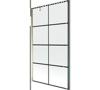 Mexen Next pare-douche à 1 volet 100 x 150 cm, quadrillage noir, or - 895-100-000-00-77-50 20360 5905315136213