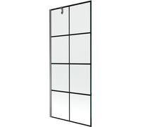 Mexen Next paroi de baignoire 1-panneau 80 x 150 cm, grille noire, métal gun - 895-080-000-00-77-95 47876 5905315317438