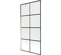 Mexen Next paroi de baignoire à 1 battant 90 x 150 cm, grille noire, dorée - 895-090-000-00-77-50 20355 5905315136206