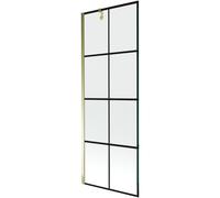 Mexen Next paroi de baignoire à 1 panneau 70 x 150 cm, grille noire, or - 895-070-000-00-77-50 20345 5905315136183