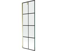 Mexen Next paroi de baignoire à 1 vantail 60 x 150 cm, grille noire, dorée - 895-060-000-00-77-50 20340 5905315136176