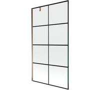 Mexen Paroi de douche Next 1 volet 100 x 150 cm, grille noire et or rose