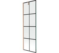 Mexen Next paroi de douche 1 volet 60 x 150 cm, grille noire, cuivre brossé - 895-060-000-00-77-65 47353 5905315317292
