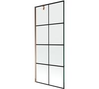 Mexen Next paroi de douche à 1 volet 80 x 150 cm, grille noire, or rose - 895-080-000-00-77-60 20351 5905315136251