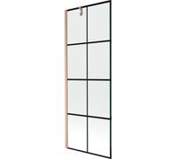 Mexen Next Paroi pliante pour baignoire d'une pièce 70 x 150 cm, motif noir, cuivre brossé - 895-070-000-00-77-65