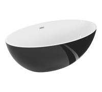 Mexen Nike baignoire autoportante 175 x 100 cm, blanc/noir, trop-plein chromé - 54071751075-01 46511 5905315384713