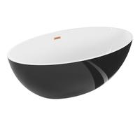 Mexen Nike baignoire autoportante 175 x 100 cm, blanc/noir, trop-plein cuivre brossé - 54071751075-65 46516 5905315384768