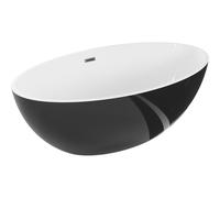 Mexen Nike baignoire autoportante 175 x 100 cm, blanc/noir, trop-plein gun metal - 54071751075-95 46519 5905315384799