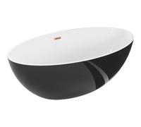 Mexen Baignoire autoportante Nike 175 x 100 cm trop-plein blanc/noir or rose