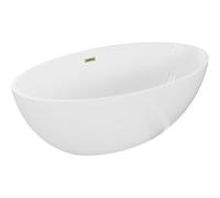 Mexen Nike baignoire autoportante 175 x 100 cm, blanche, trop-plein doré - 54071751000-50 46503 5905315384638