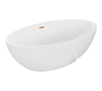 Mexen Nike baignoire autoportante 175 x 100 cm, blanc, trop-plein cuivre brossé - 54071751000-65