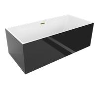 Mexen Nita baignoire autoportante 170 x 80 cm, blanc/noir, trop-plein doré - 52091708075-50 45888 5905315380036