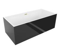 Mexen Nita baignoire autoportante 170 x 80 cm, blanc/noir, trop-plein doré brossé - 52091708075-55 45889 5905315380043
