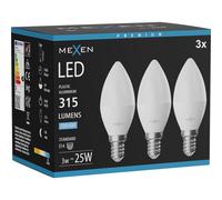 Mexen Nova 3x Ampoule LED E14, C37, 3W, Froid - 6500K, 315 lm - L102-E14-0365-01x03 95588 5907931014630