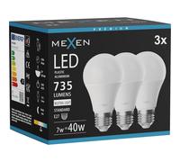 Mexen Nova 3x Ampoule LED E27, A60, 7W, Neutre - 4000K, 735 lm - L100-E27-0740-01x03 95393 5907931013787
