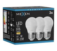 Mexen Nova 3x Ampoule LED E27, G45, 3W, Chaude - 3000K, 315 lm - L101-E27-0330-01x03 95515 5907931014340