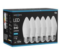 Mexen Nova 6x Ampoule LED E27, C37, 8W, Froid - 6500K, 840 lm - L102-E27-0865-01x06 95666 5907931018935