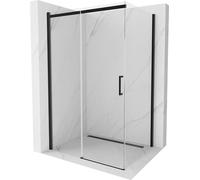 Mexen Omega Cabine de douche à roulettes 100 x 80 cm, transparente, noire - 825-100-080-70-00