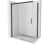 Mexen Omega cabine de douche à roulettes 150 x 80 cm, transparent, noir - 825-150-080-70-00