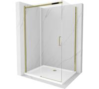 Paroi de douche OMEGA 110x90cm verre clair, cadre or