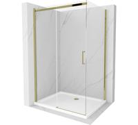 Mexen Omega cabine de douche coulissante 120 x 100 cm, transparente, or + receveur plat - 825-120-100-50-00-4010 4793 5907709176737