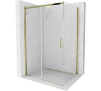 Mexen Omega cabine de douche coulissante 140 x 100 cm, transparente, dorée - 825-140-100-50-00 4127 5907709130845