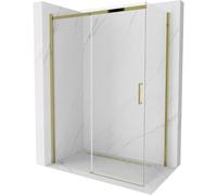 Mexen Omega cabine de douche coulissante 140 x 80 cm, transparente, dorée - 825-140-080-50-00 4124 5907709130821