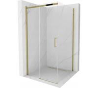Mexen Omega Paroi de douche extensible 100 x 100 cm, transparente, or - 825-100-100-50-00