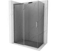 Mexen Omega Paroi de douche extensible 150 x 80 cm, Noir graphite, Chrome - 825-150-080-01-40