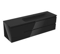 Mexen Orio armoire de salle de bain 160 cm avec lavabo Vela à droite, 2S, 1D, noir brillant/noir mat 86029 5905315776556