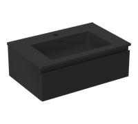 Mexen Orio armoire de salle de bain 70 cm avec lavabo Otis, 1 tiroir, noir mat - 91A10-07023-1-BF71-W18M71 81760 5905315483300