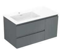 Mexen Orio armoire de salle de bain 90 cm avec lavabo Otis à gauche, 2S, 1D, graphite mat/blanc mat 85906 5905315775320